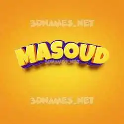 masoud in Orange Toon style - 3D name wallpaper