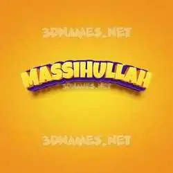 massihullah in Orange Toon style - 3D name wallpaper