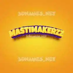 mastimakerzz in Orange Toon style - 3D name wallpaper