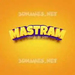 mastram in Orange Toon style - 3D name wallpaper