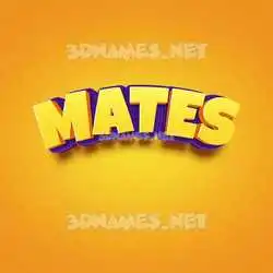 mates in Orange Toon style - 3D name wallpaper