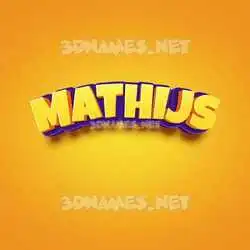 mathijs in Orange Toon style - 3D name wallpaper