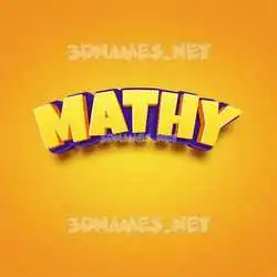 mathy in Orange Toon style - 3D name wallpaper