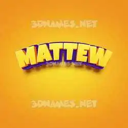 mattew in Orange Toon style - 3D name wallpaper