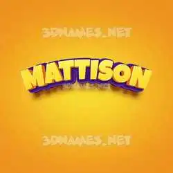 mattison in Orange Toon style - 3D name wallpaper