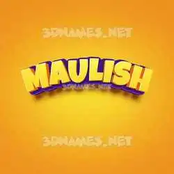 maulish in Orange Toon style - 3D name wallpaper