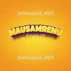mausamrenu in Orange Toon style - 3D name wallpaper