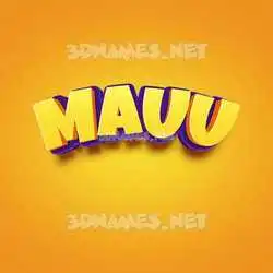 mauu in Orange Toon style - 3D name wallpaper