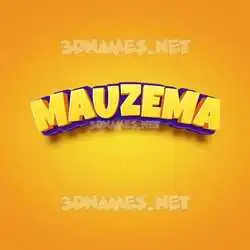 mauzema in Orange Toon style - 3D name wallpaper