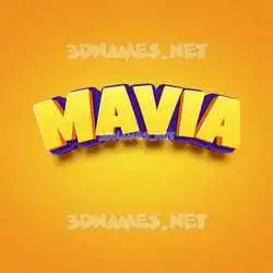 mavia in Orange Toon style - 3D name wallpaper