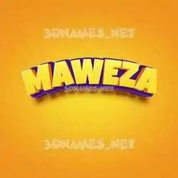 maweza in Orange Toon style - 3D name wallpaper