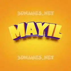 mayil in Orange Toon style - 3D name wallpaper
