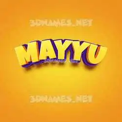 mayyu in Orange Toon style - 3D name wallpaper