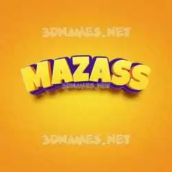 mazass in Orange Toon style - 3D name wallpaper