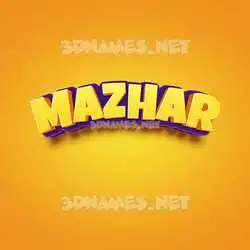 mazhar in Orange Toon style - 3D name wallpaper