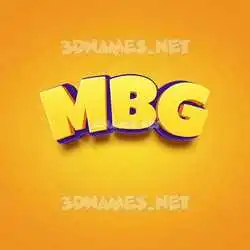 mbg in Orange Toon style - 3D name wallpaper