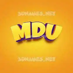 mdu in Orange Toon style - 3D name wallpaper