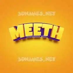 meeth in Orange Toon style - 3D name wallpaper
