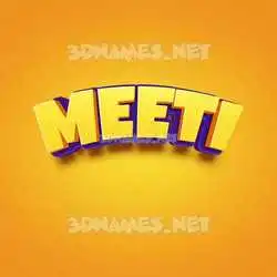 meeti in Orange Toon style - 3D name wallpaper