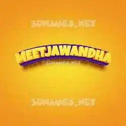 meetjawandha in Orange Toon style - 3D name wallpaper