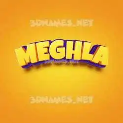 meghla in Orange Toon style - 3D name wallpaper
