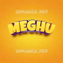 meghu in Orange Toon style - 3D name wallpaper