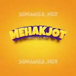 mehakjot in Orange Toon style - 3D name wallpaper