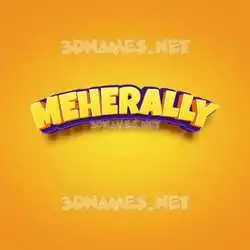 meherally in Orange Toon style - 3D name wallpaper