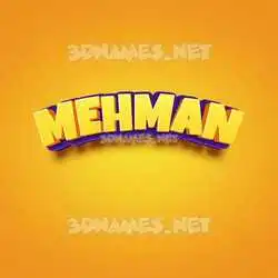 mehman in Orange Toon style - 3D name wallpaper