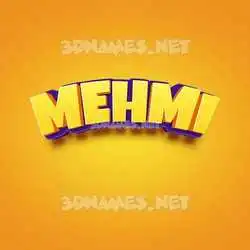mehmi in Orange Toon style - 3D name wallpaper