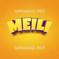 meili in Orange Toon style - 3D name wallpaper