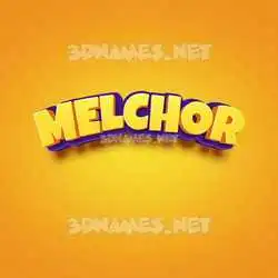 melchor in Orange Toon style - 3D name wallpaper