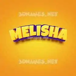 melisha in Orange Toon style - 3D name wallpaper