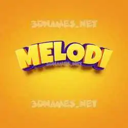melodi in Orange Toon style - 3D name wallpaper