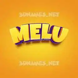 melu in Orange Toon style - 3D name wallpaper