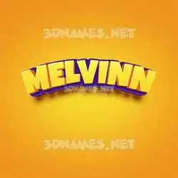 melvinn in Orange Toon style - 3D name wallpaper