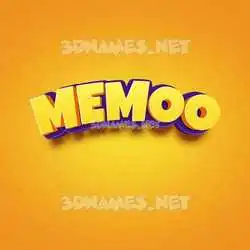 memoo in Orange Toon style - 3D name wallpaper