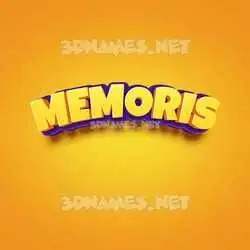 memoris in Orange Toon style - 3D name wallpaper