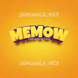 memow in Orange Toon style - 3D name wallpaper