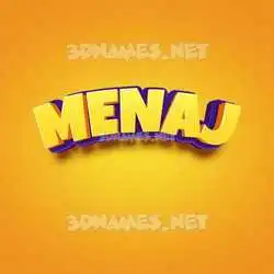 menaj in Orange Toon style - 3D name wallpaper
