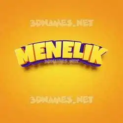 menelik in Orange Toon style - 3D name wallpaper