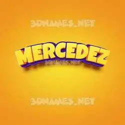 mercedez in Orange Toon style - 3D name wallpaper