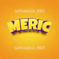 meric in Orange Toon style - 3D name wallpaper