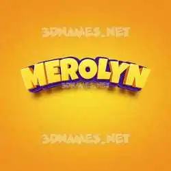 merolyn in Orange Toon style - 3D name wallpaper
