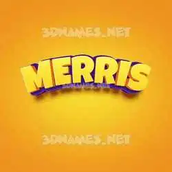 merris in Orange Toon style - 3D name wallpaper
