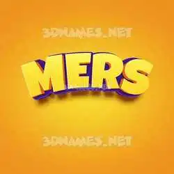 mers in Orange Toon style - 3D name wallpaper