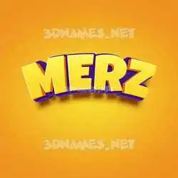 merz in Orange Toon style - 3D name wallpaper