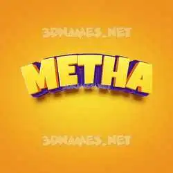 metha in Orange Toon style - 3D name wallpaper