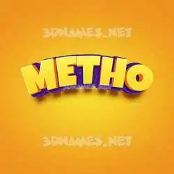 metho in Orange Toon style - 3D name wallpaper