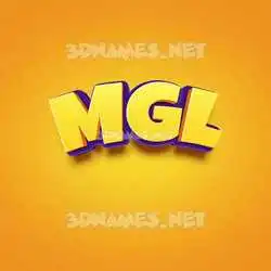 mgl in Orange Toon style - 3D name wallpaper